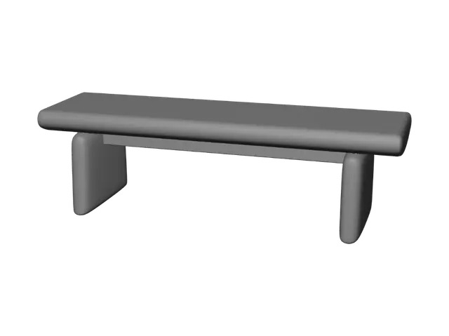 3D model for Beige Cushioned Stool
