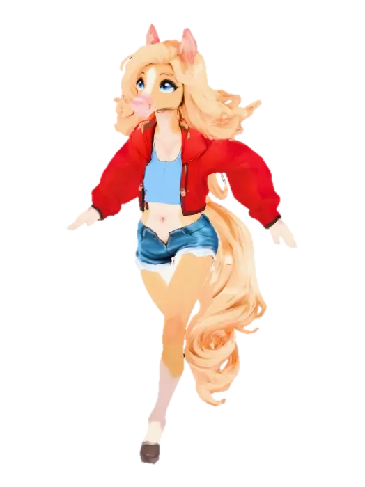 Daydreaming Mare - Femboy 3D model, vytvořený pomocí AI
