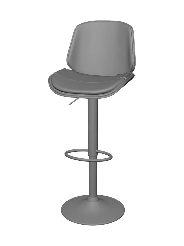 3D model for Adjustable Wooden Bar Stool with Backrest