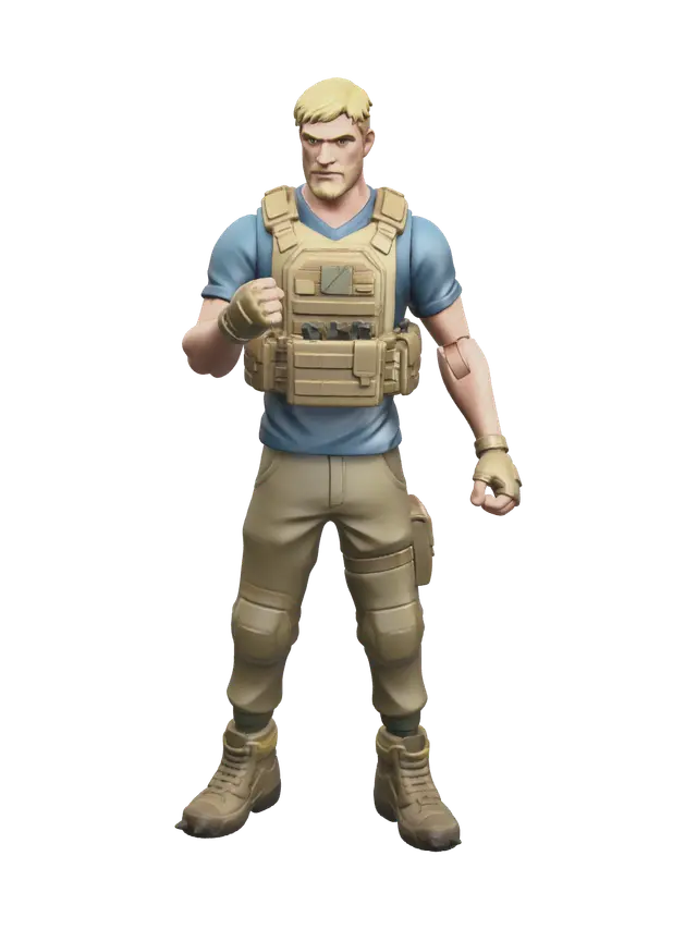 Ornate Jonesy Fortnite - Cosmetic 3D model, vytvořený pomocí AI