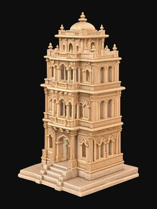 3D model for Tiered Haveli Palace