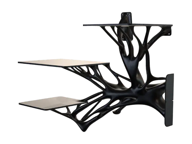 Topology Optimized Shelf - Finish 3D model, vytvořený pomocí AI