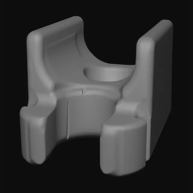 3D model for Two-prong white plastic component