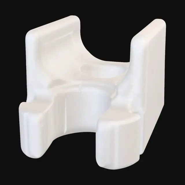 3D model for Two-prong white plastic component