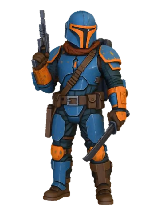 Warrior's Vigilance - Grogu 3D model, vytvořený pomocí AI