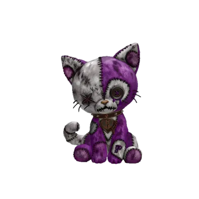 Patchwork Cat - Folkart 3D model, vytvořený pomocí AI