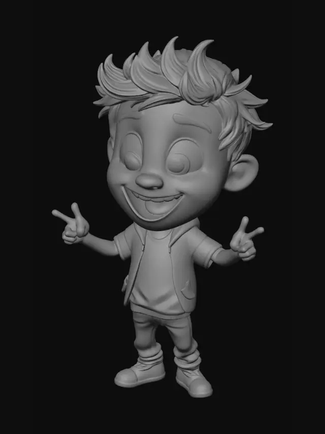 3D model for Joyful Peace Sign Kid