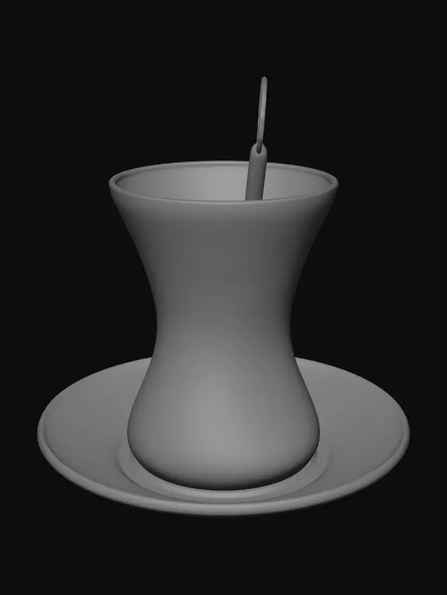 3D model for Turkish Tea in a Glass