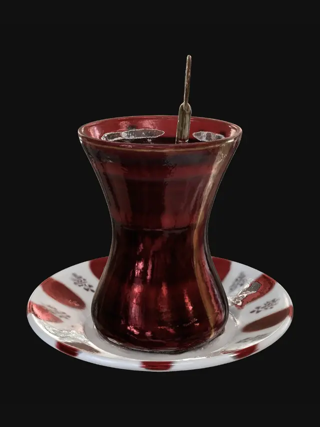 3D model for Turkish Tea in a Glass