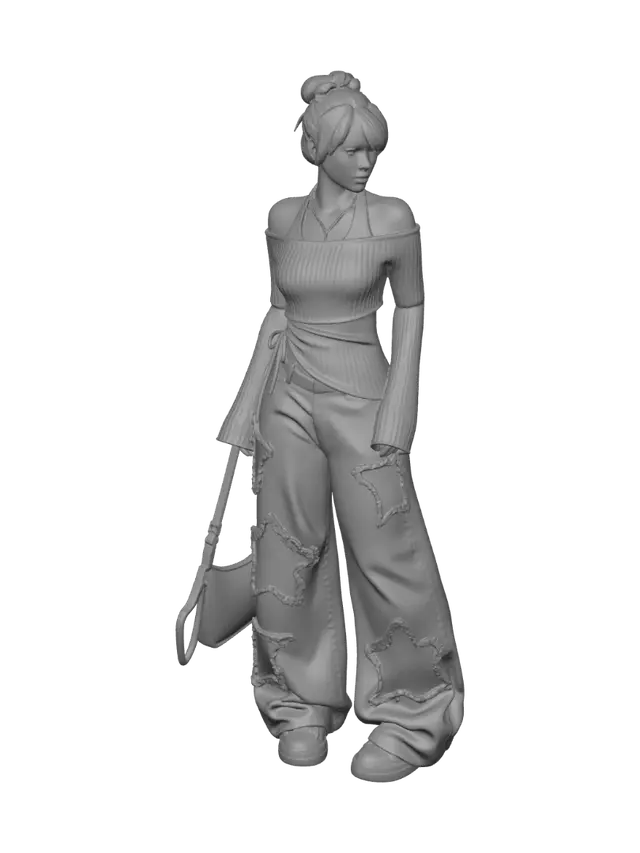 3D model for Midnight Star Patch Jeans Outfit