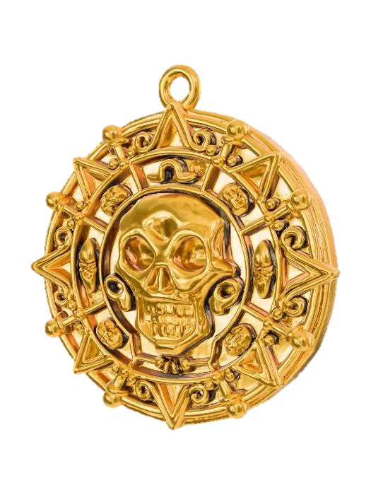 Skull Emblem Medallion 3D model, vytvořený pomocí AI