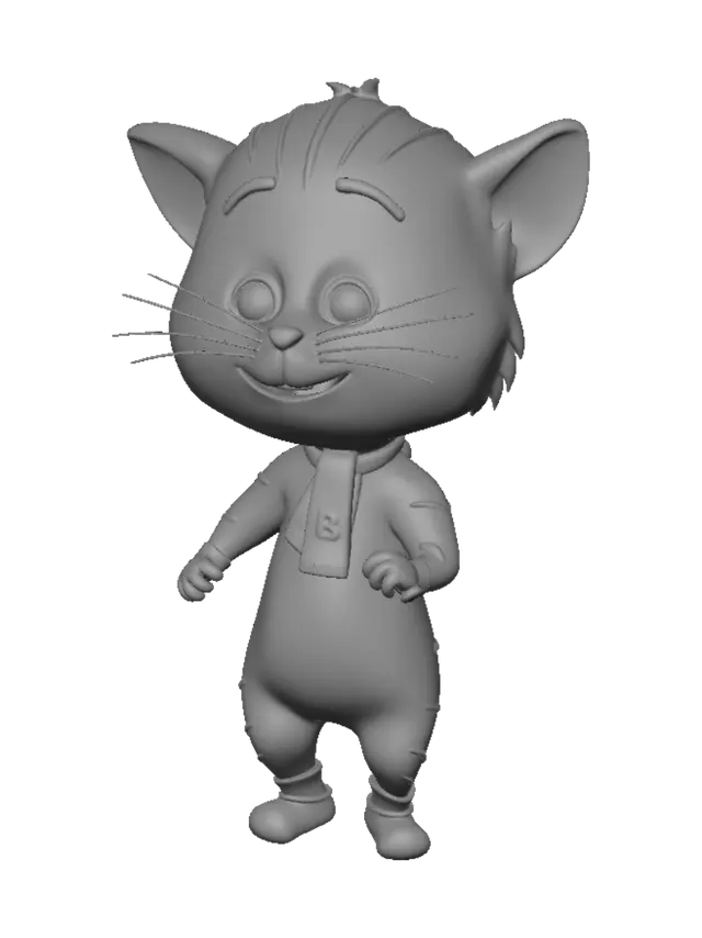 3D model for Sunny Orange Kitten with Blue Scarf