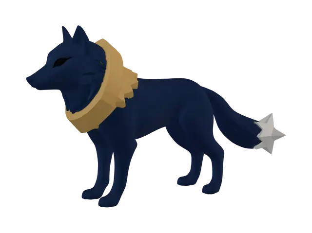 Modello 3D Azure Wolf with Golden Collar - Cg, generato dall’IA