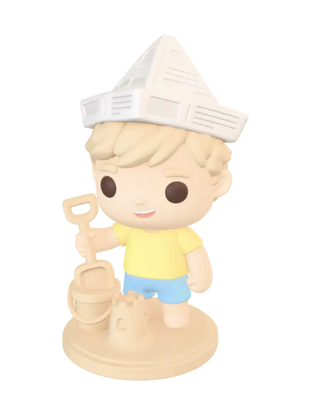 Enthusiastic sandcastle builder kid - Sunglasses 3D model, vytvořený pomocí AI