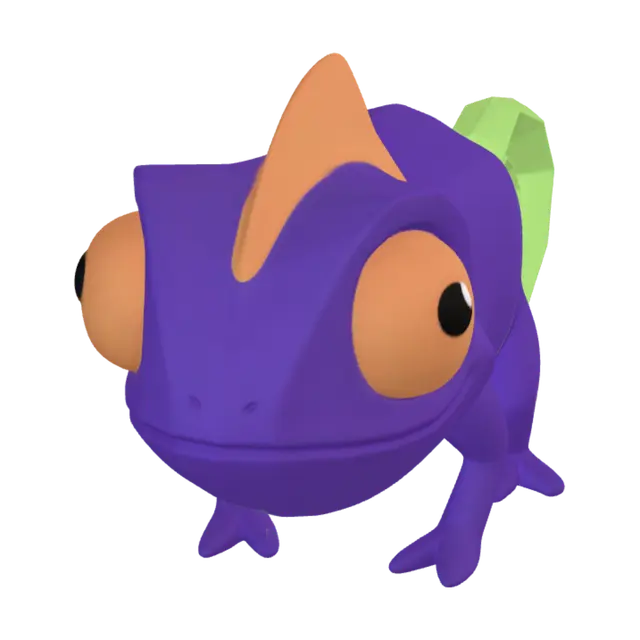 Neon Spiral Tail Chameleon - Rgb 3D model, vytvořený pomocí AI