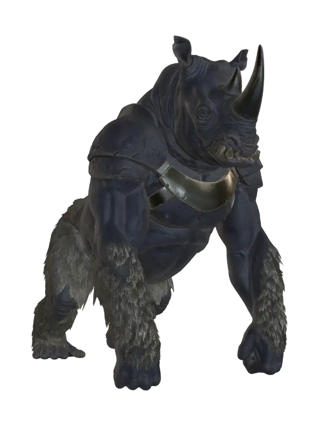 Rhino-ape - Gorilla 3D model, vytvořený pomocí AI