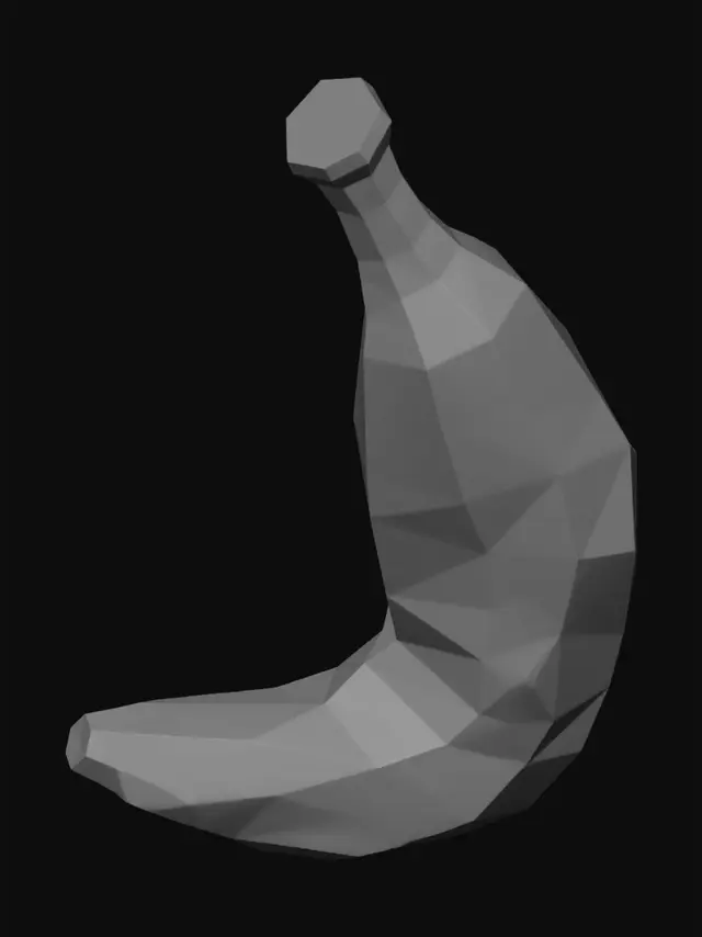 3D model for simple low poly banana