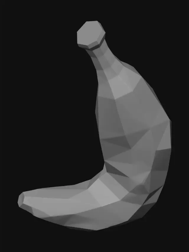 3D model for simple low poly banana