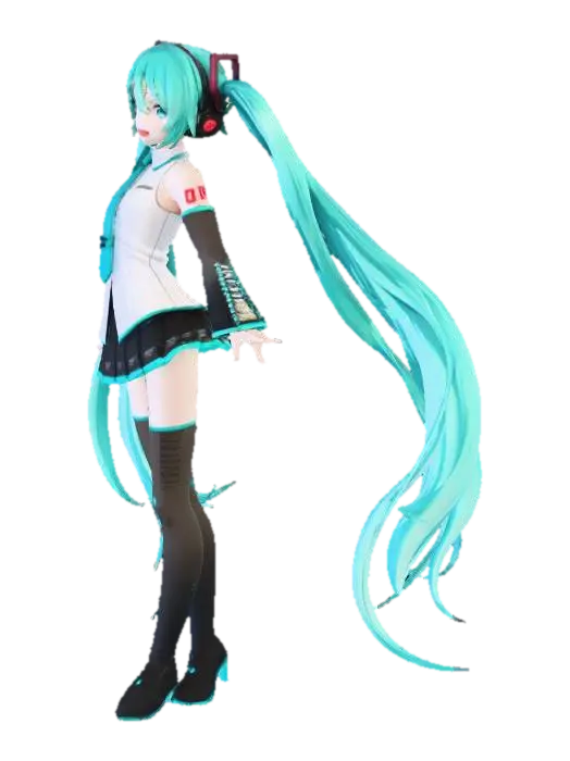 Vocaloid Character - Animegirl 3D model, vytvořený pomocí AI