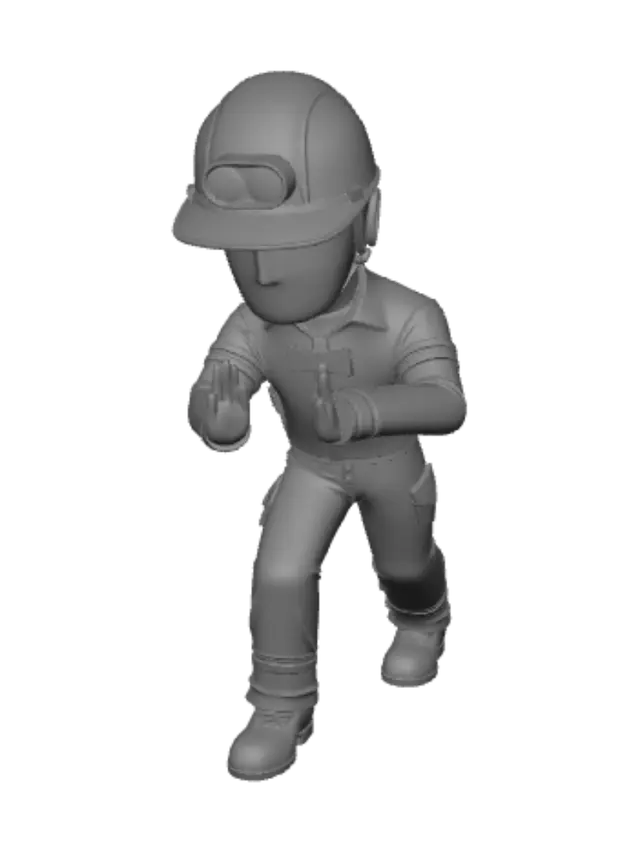 3D model for Praying Construction Worker