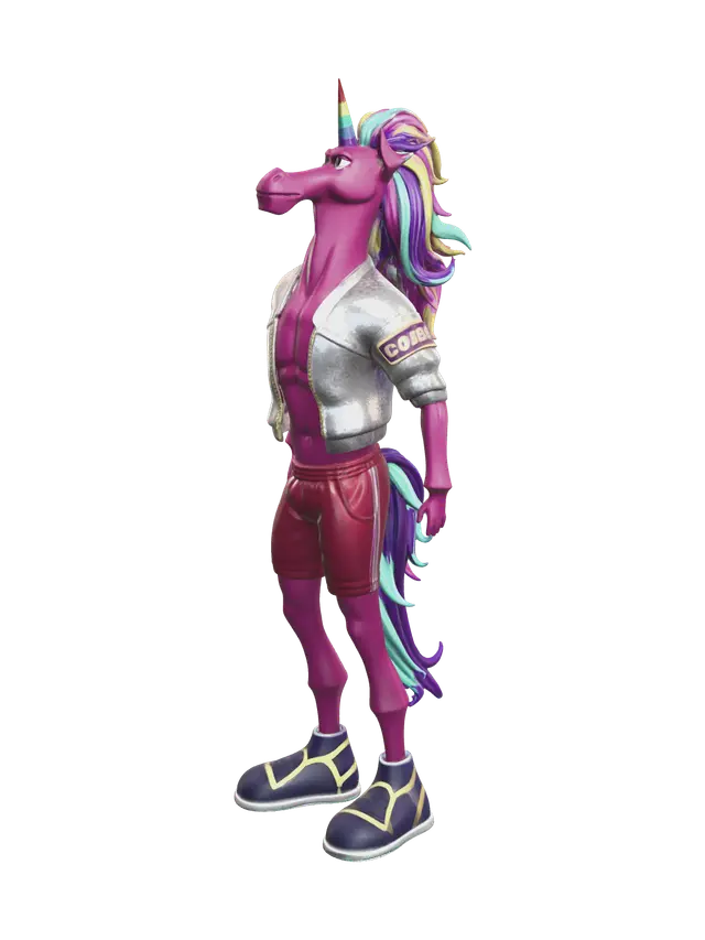 Modern Fabio Sparklemane - Draconic 3D model, vytvořený pomocí AI