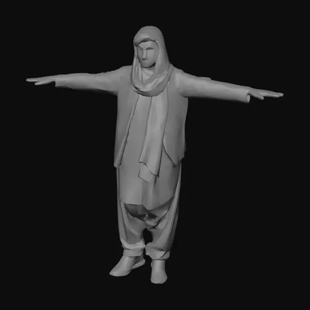 3D model for Open Arms Under a Clear Sky