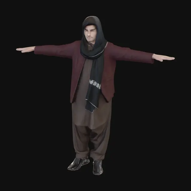 3D model for Open Arms Under a Clear Sky