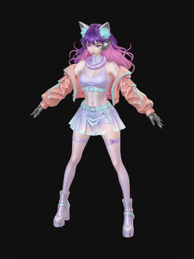 3D model for Pastel Neon Cybercat