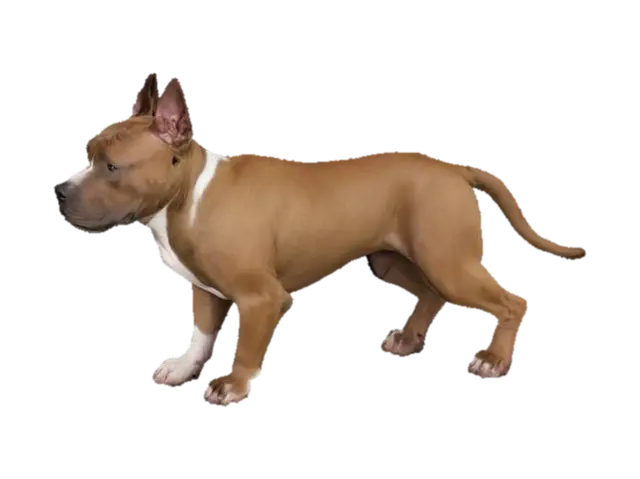 An American Staffordshire Terrier is medium-sized and muscular, with a broad chest,… 3D model, vytvořený pomocí AI
