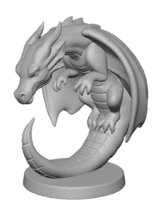 3D model for Dragon Sculpture in Shadow