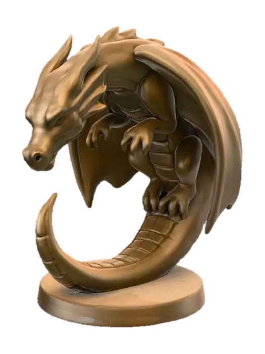 3D model for Dragon Sculpture in Shadow