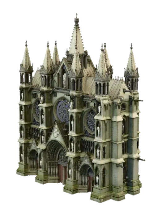 Gothic Cathedral Majesty - Church 3D model, vytvořený pomocí AI