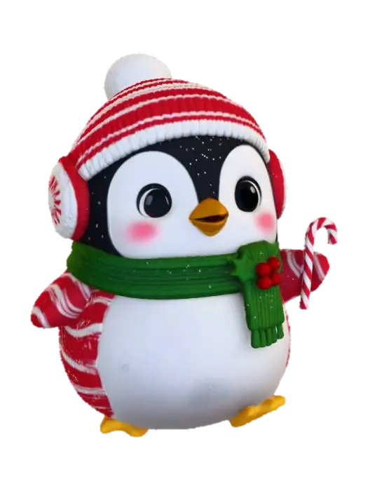 Penguin Joy 3D model, vytvořený pomocí AI