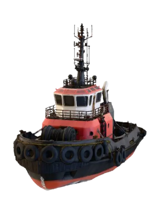 Tugboat Serenity - Watercraft 3D model, vytvořený pomocí AI