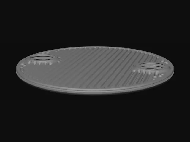 3D model for Two-hole knurled circular plate
