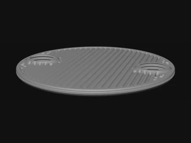 3D model for Two-hole knurled circular plate
