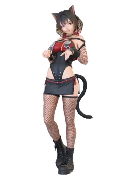 Cat Cosplay Character - Pets 3D model, vytvořený pomocí AI