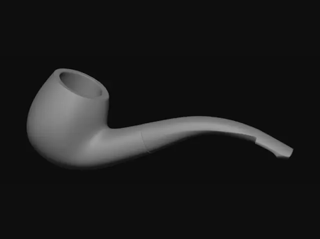 3D model for Bent Briar Pipe on Linen