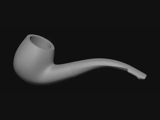 3D model for Bent Briar Pipe on Linen