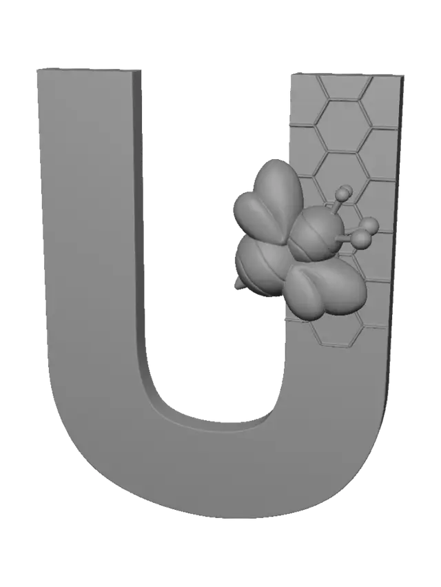 3D model for Bee on a Purple Hexagon U