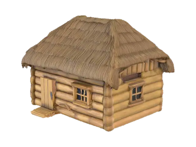 VIKING AGE HOUSE,LOW POLY - Scandinavian 3D model, vytvořený pomocí AI
