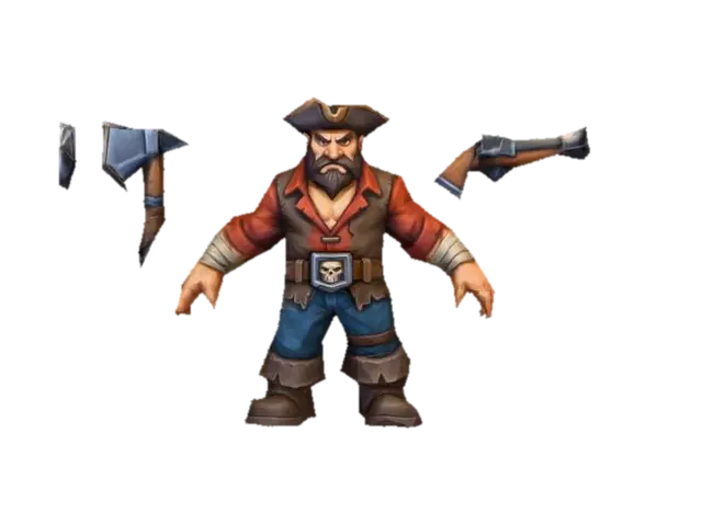 Cutthroat Raider (secondary unit) 3D model, vytvořený pomocí AI