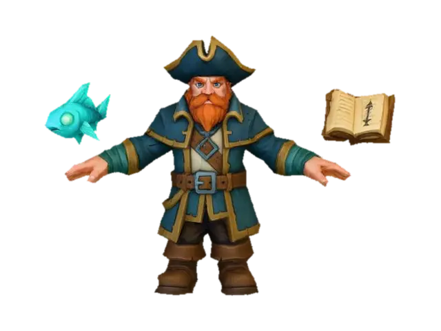 The Nautical Mage 3D model, vytvořený pomocí AI