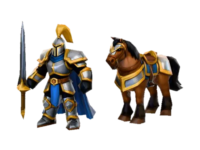 4.Knight (Secondary Unit – Elite Melee) Crownguard (Medieval Humans) 3D model, vytvořený pomocí AI