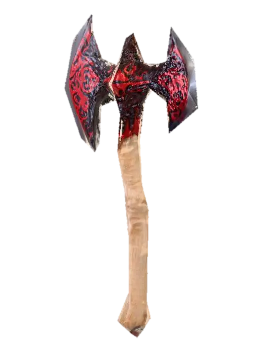 Crimson Fury Axe 3D model, vytvořený pomocí AI