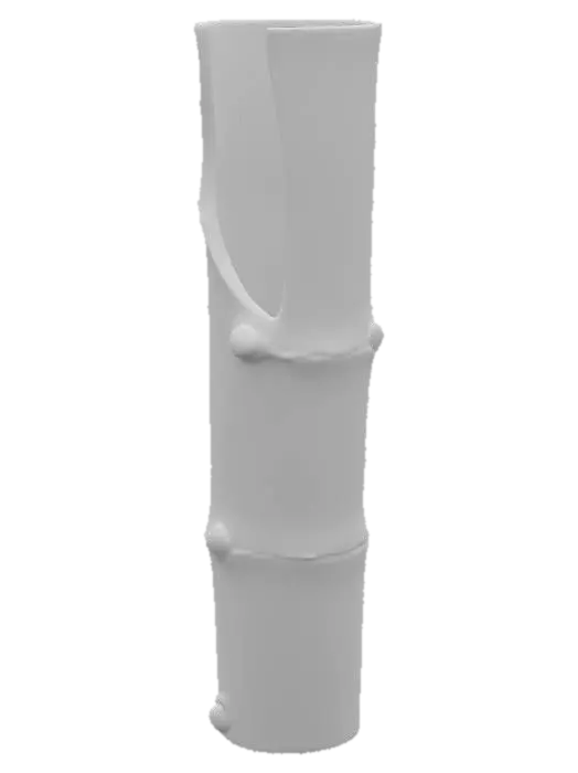 3D model for Tall bamboo segment vase – hollowed, with slanted cut opening. #PBR#