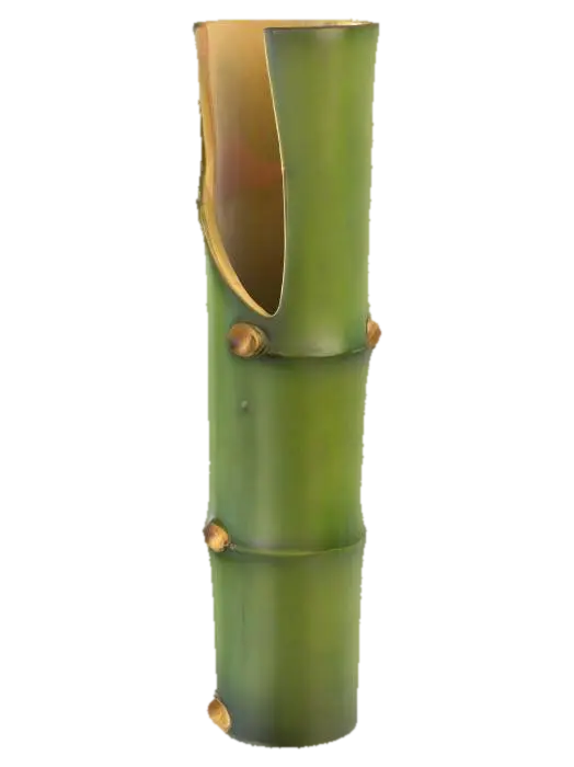 3D model for Tall bamboo segment vase – hollowed, with slanted cut opening. #PBR#
