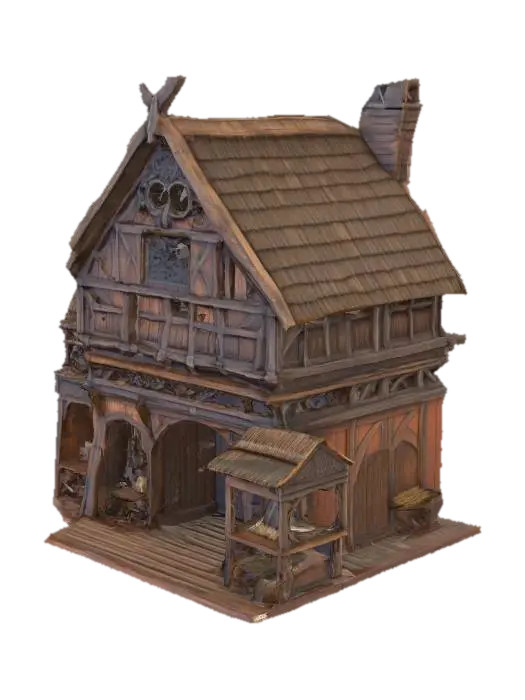 Viking RTS Building Marketplace - Scandinavian 3D model, vytvořený pomocí AI