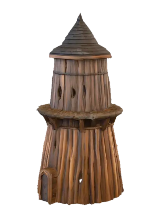 Viking RTS Building Watchtower – wooden tower 3D model, vytvořený pomocí AI