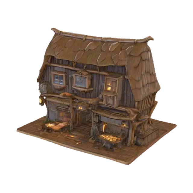 Viking RTS Building Marketplace 3D model, AI generated
